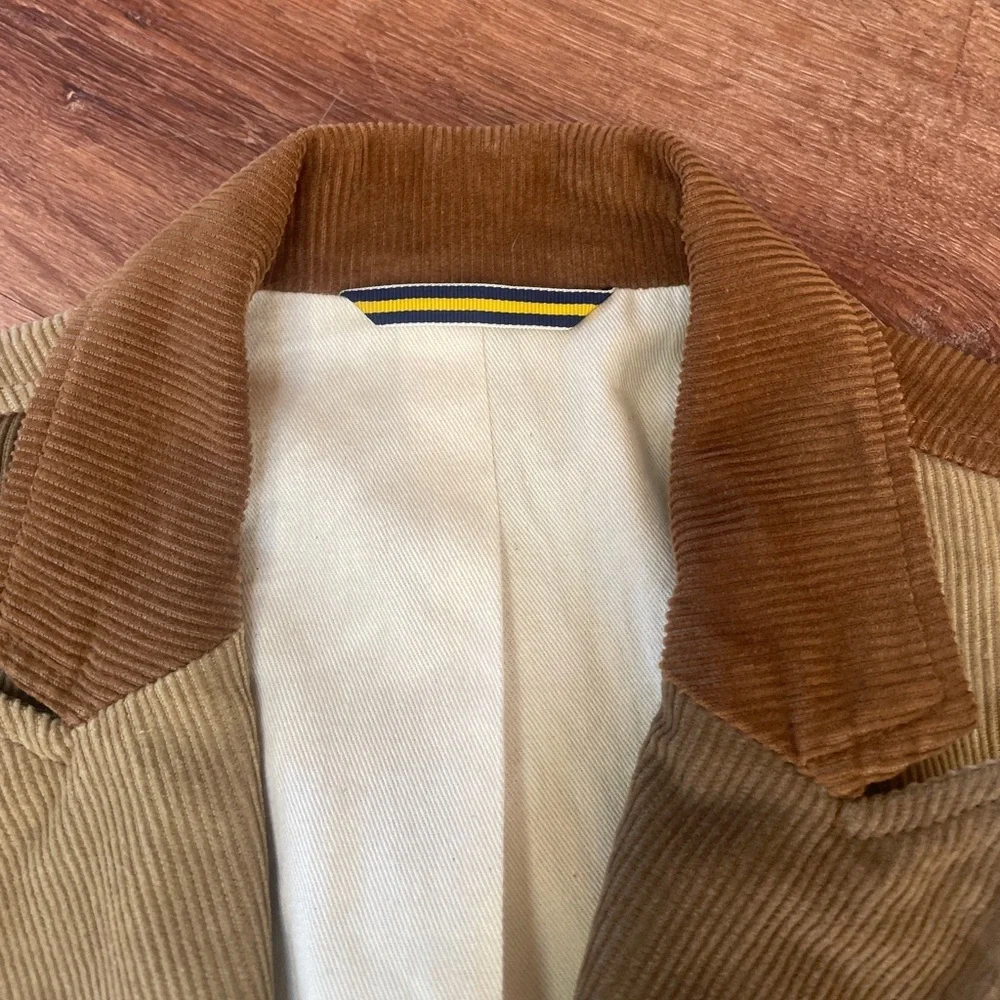 Mark McNairy Mens Corduroy Patchwork Blazer Jacket Size 38 Brown‎ Tones USA #